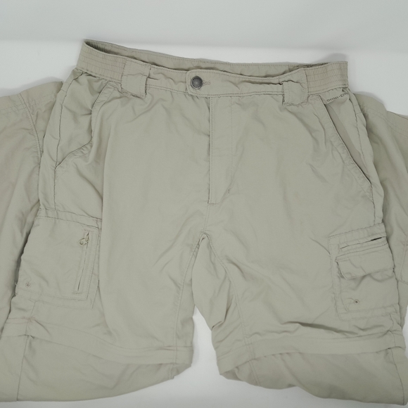 Women's Columbia Khaki Convertible Hiking Pants And Shorts Size Short Medium - Picture 1 of 5